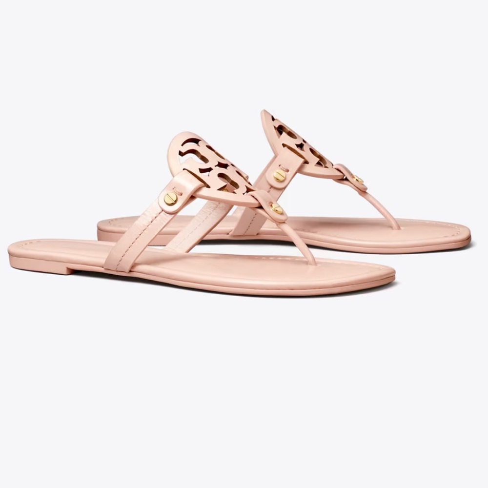 Tory Burch Pink Sandals with Iconic Medallion